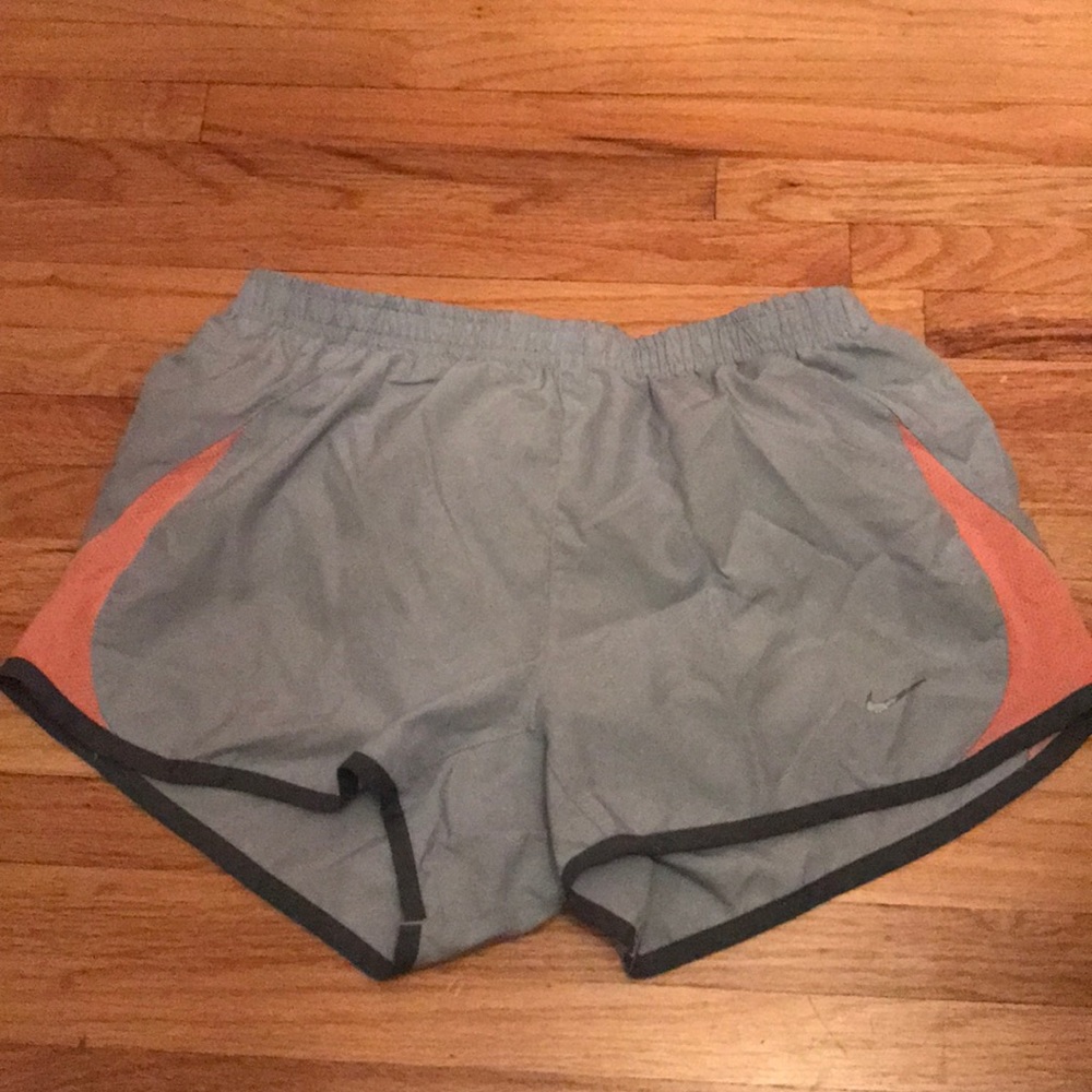 Gray Nike running shorts